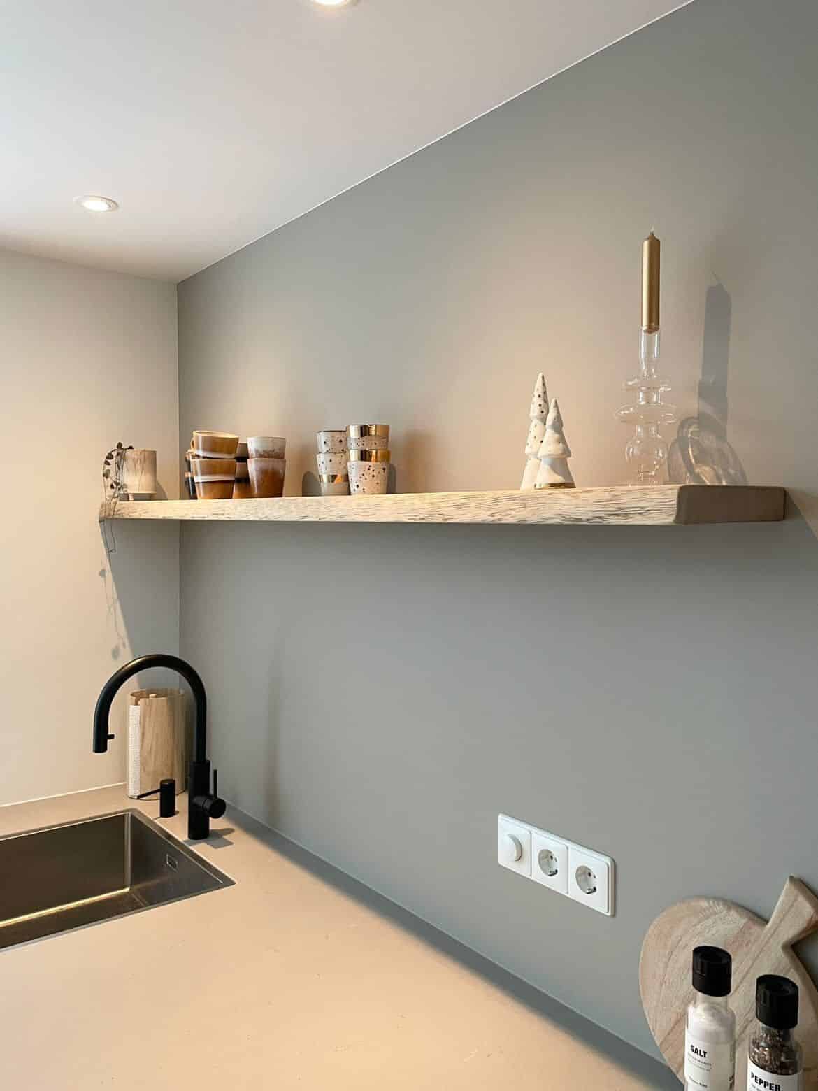 Eiken wandplank zwevend