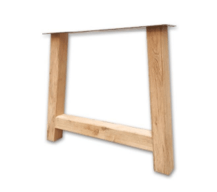 Eiken onderstel A-vorm, koker 10x10cm (set van 2)