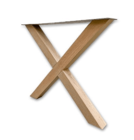 Eiken onderstel X-vorm, koker 10x10cm (set van 2)