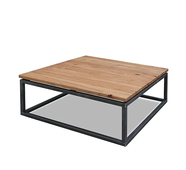 Salontafel vierkant, massief eiken