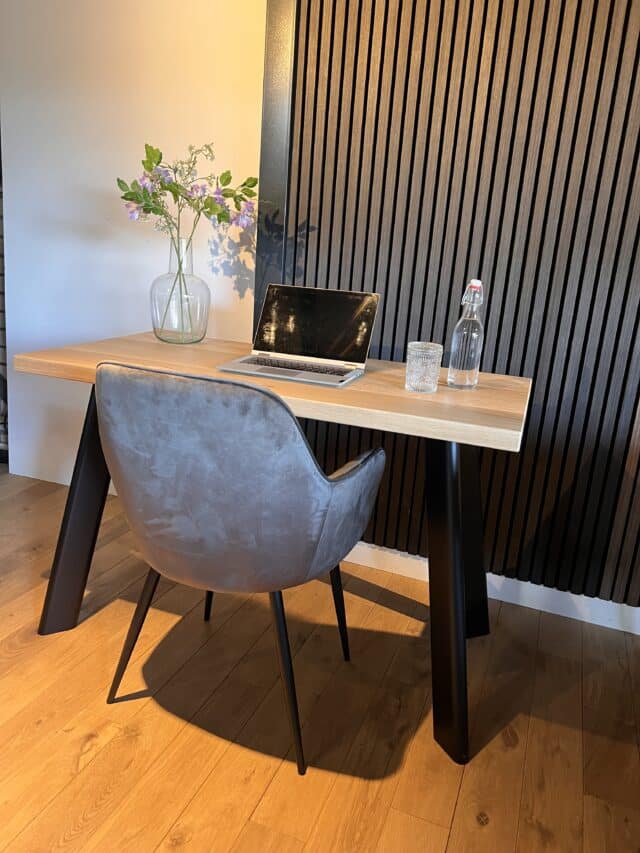 Massief Eiken Bureau Inclusief Stoel