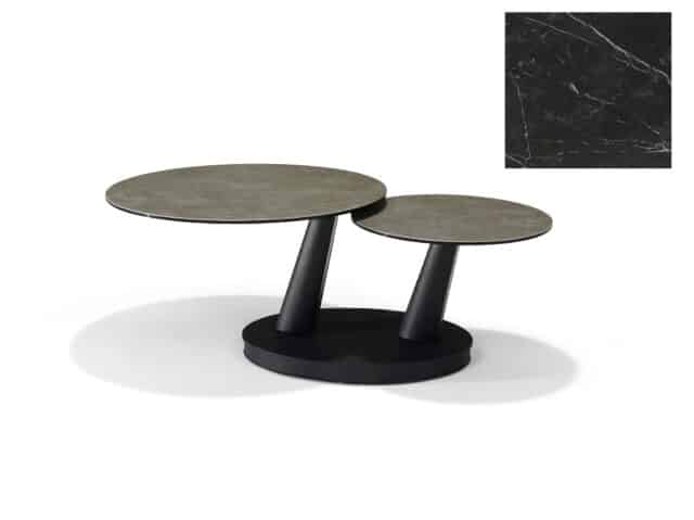 Antares Salontafel B 5712 8211 Zwart Deckstone 8211 2 Bladen Draaibaar