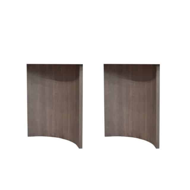 Eiken Onderstel Japandi Half Rond Set Van 2
